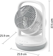 Silent Table Fan – 3 Speed 180° Adjustable Air Circulator Ultra Quiet Cooling