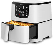 5.5L Digital Air Fryer 1700W | Oil-Free Cooking | 7 Presets + Recipe Book White