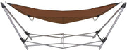 Portable Folding Garden Hammock with Stand – Brown 600D Oxford Fabric Relaxer
