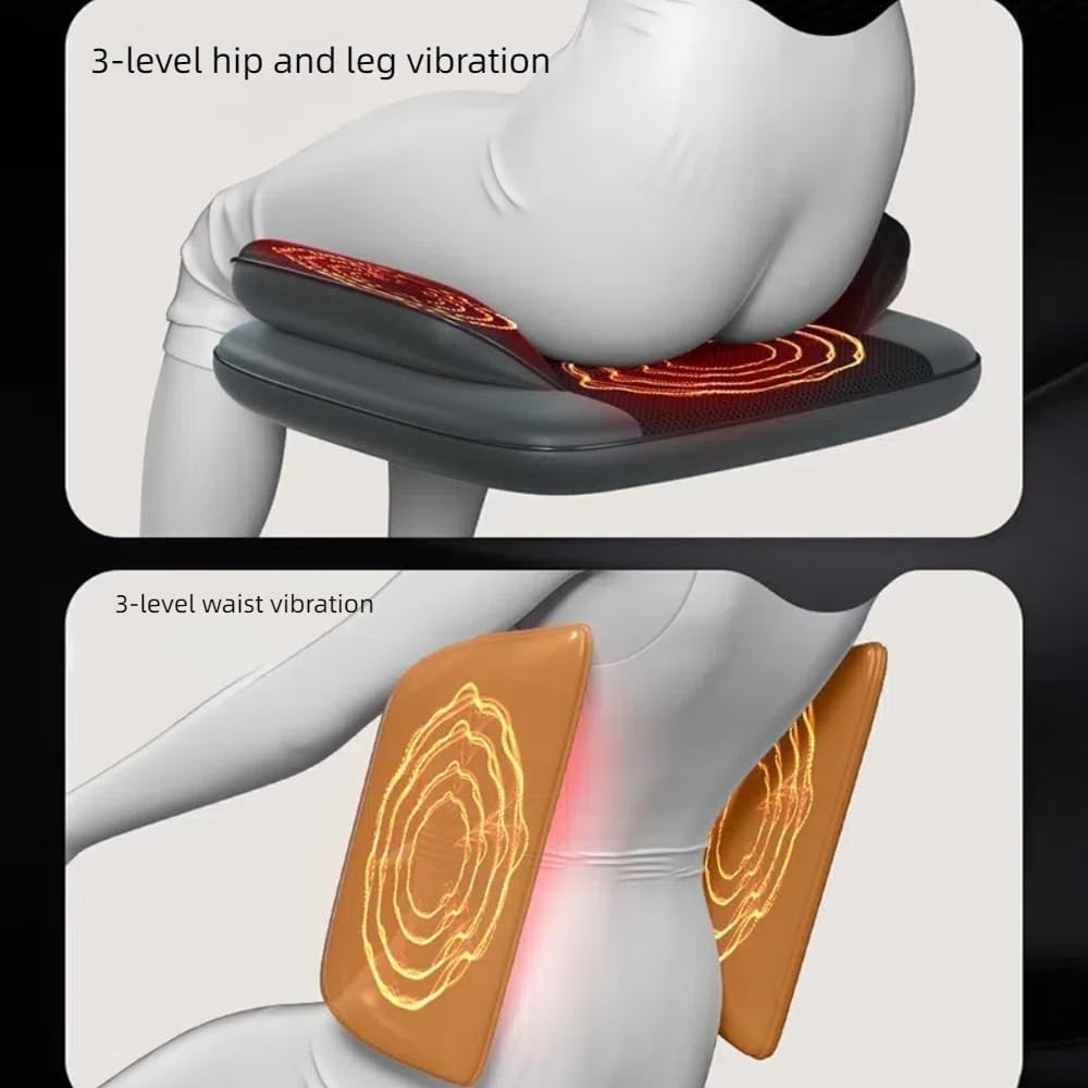Shiatsu Back & Neck Massager Seat Pad with Heat Vibration Full Back Relief