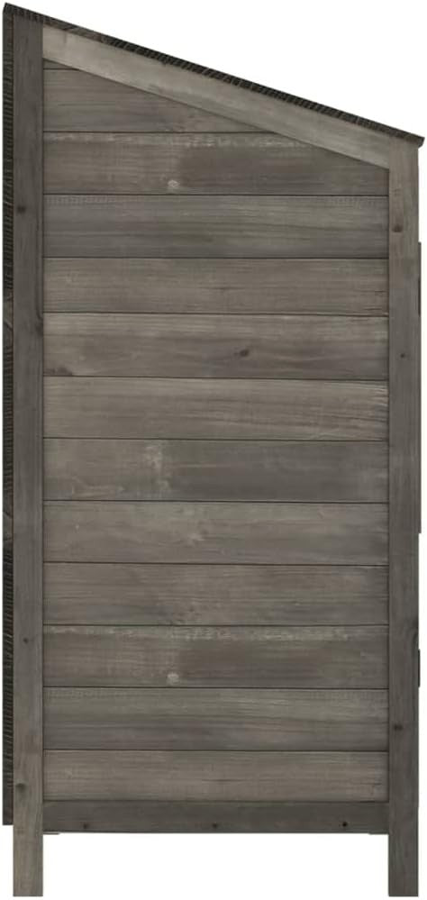 Wooden Garden Shed Outdoor Storage 55x52x112cm Solid Fir Wood Anthracite