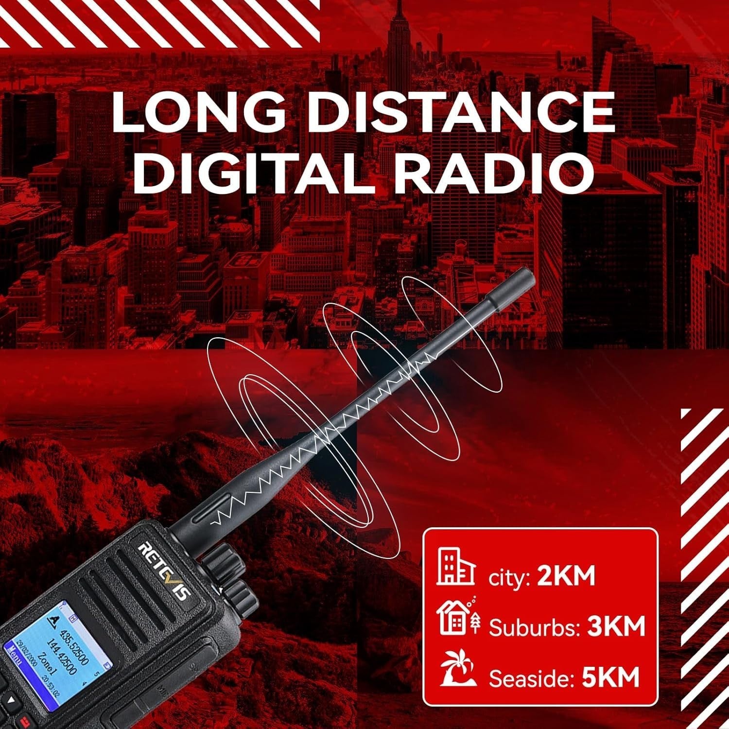 DMR Digital Walkie Talkie Dual Band 3000 Channel Recording Radio