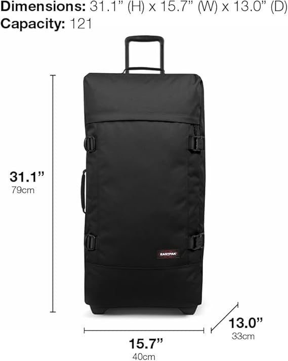 Large Soft Travel Suitcase Wheeled Trolley Double Compartment Vegan Luggage