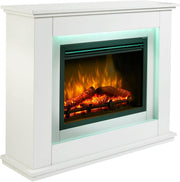 39" Electric Fireplace Suite with Realistic Flame, Remote & Programmable Timer