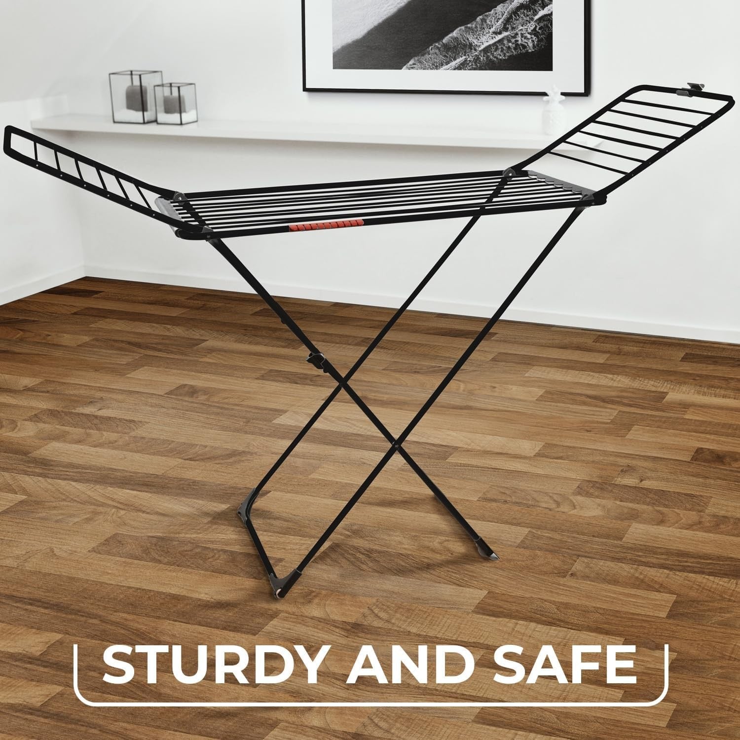 Indoor Clothes Airer 20m Drying Space Foldable X-Leg Compact Laundry