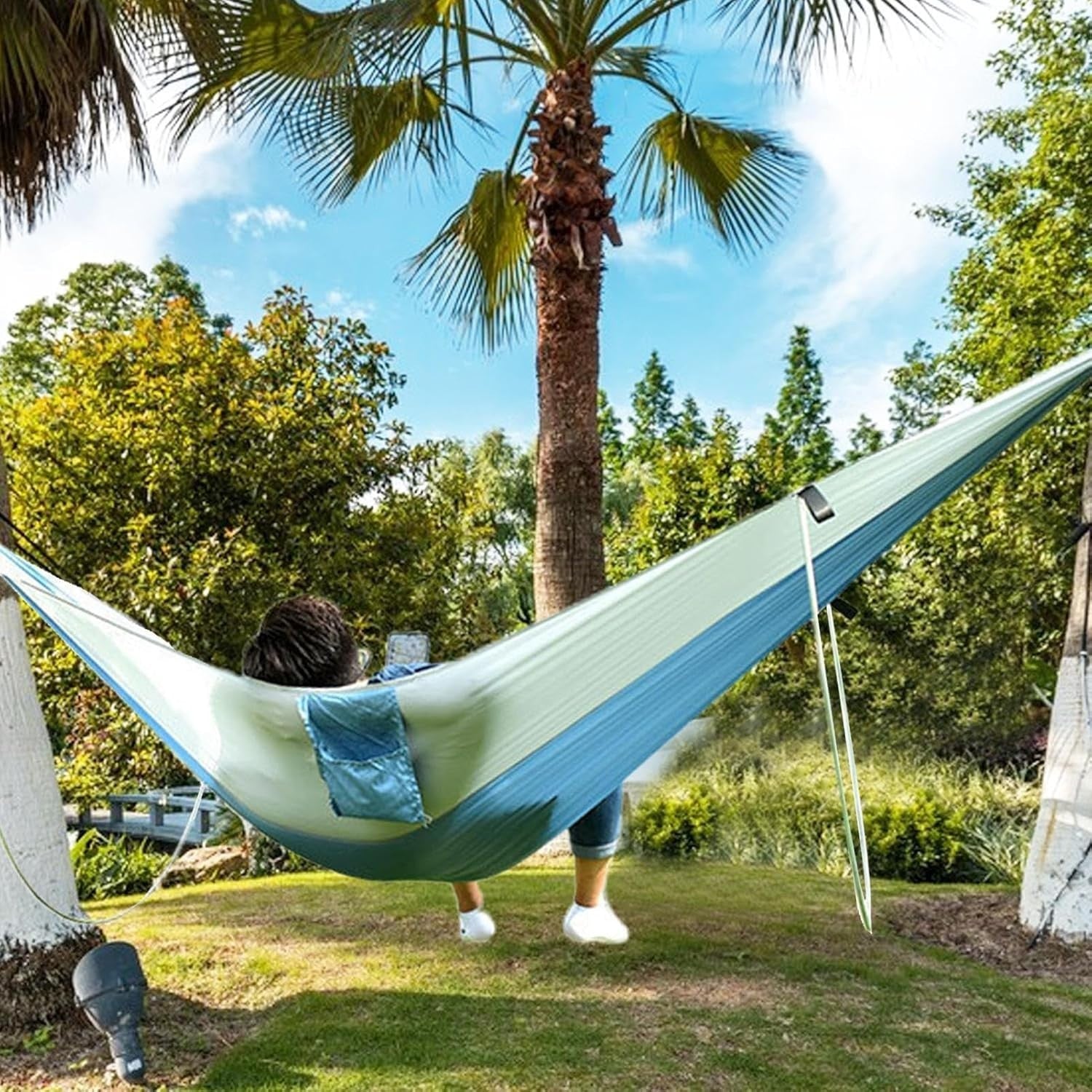 Portable Camping Hammock Lightweight Parachute Hammock with Tree Straps – Single