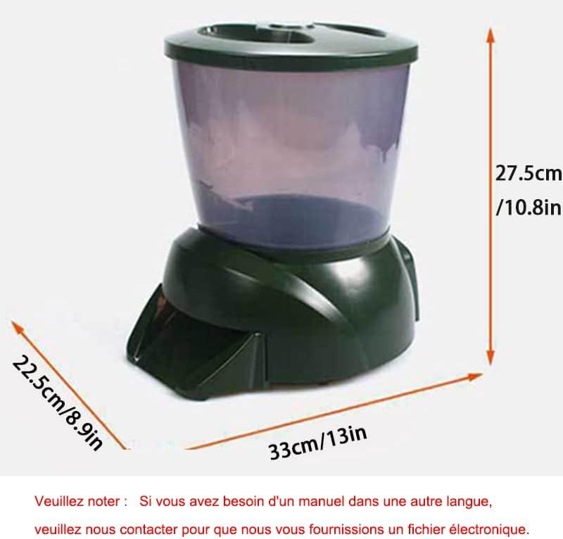 Automatic Pond Fish Feeder 4.5L Timer LCD Battery Powered Weatherproof