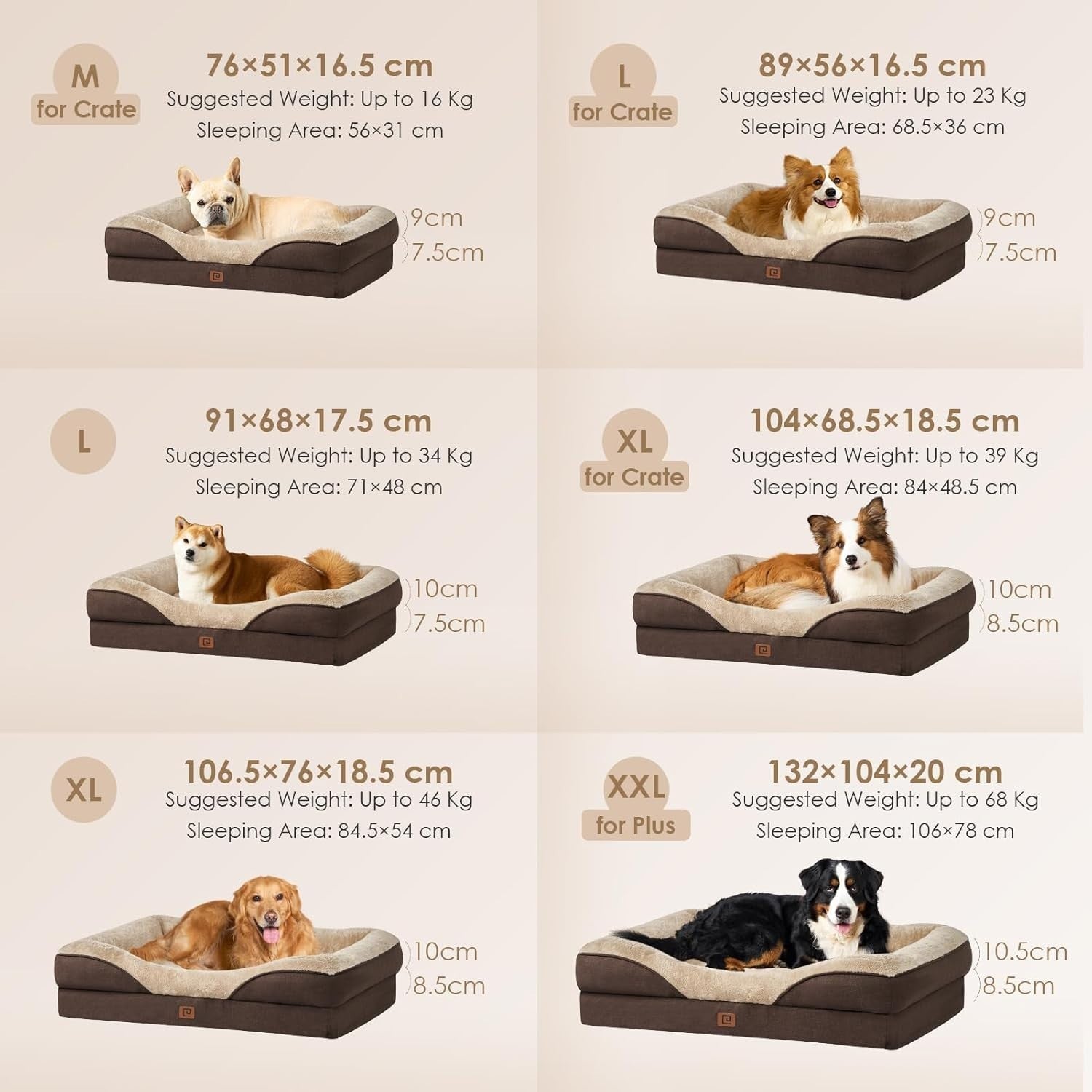 Large Memory Foam Orthopedic Dog Bed Waterproof Sofa 91x68x17cm