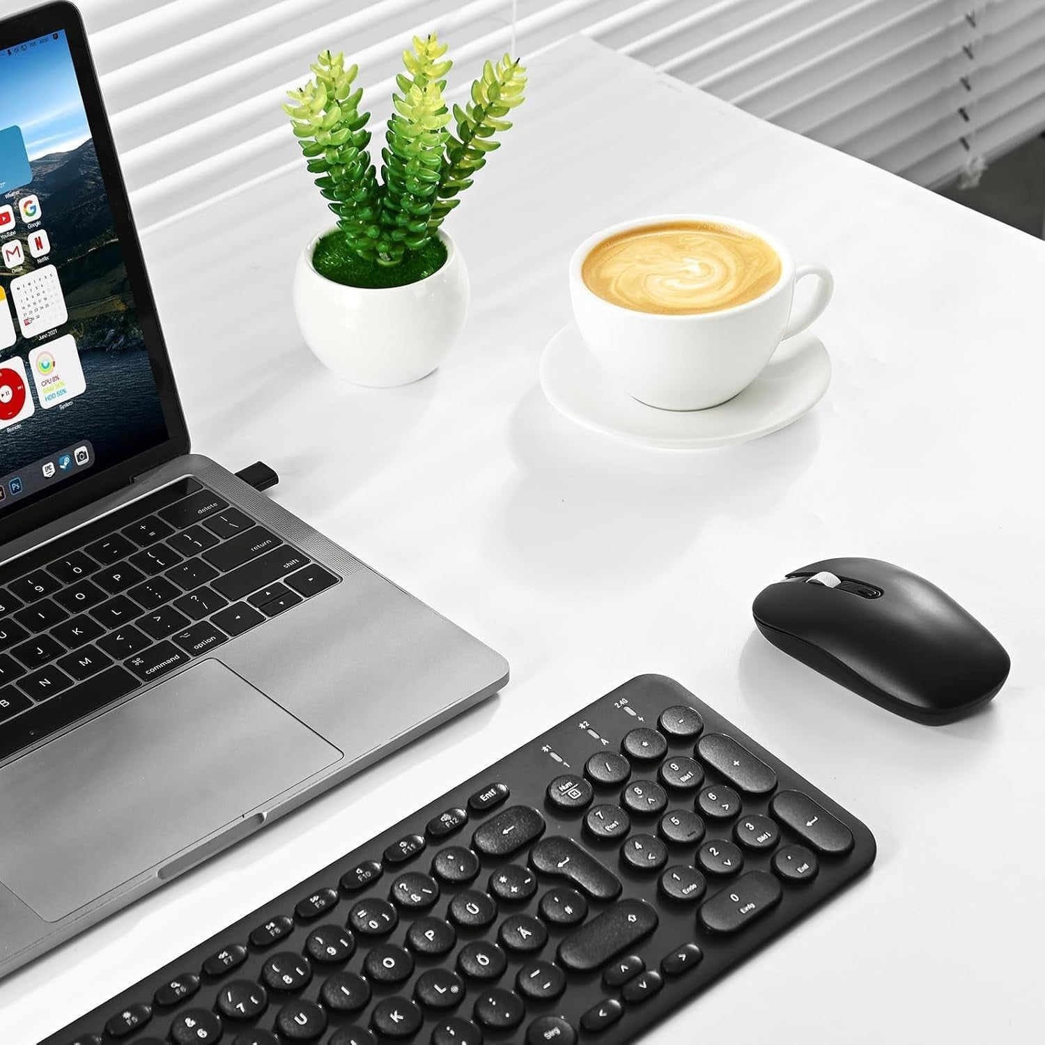 Slim Silent Wireless Mouse USB-C Cordless for Laptop MacBook