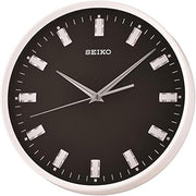 Modern Black Quiet Sweep Wall Clock 31cm Silent Non-Ticking Home Office Decor