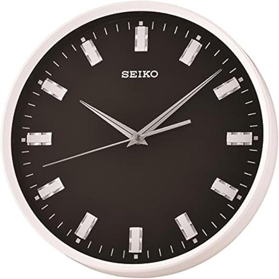 Modern Black Quiet Sweep Wall Clock 31cm Silent Non-Ticking Home Office Decor