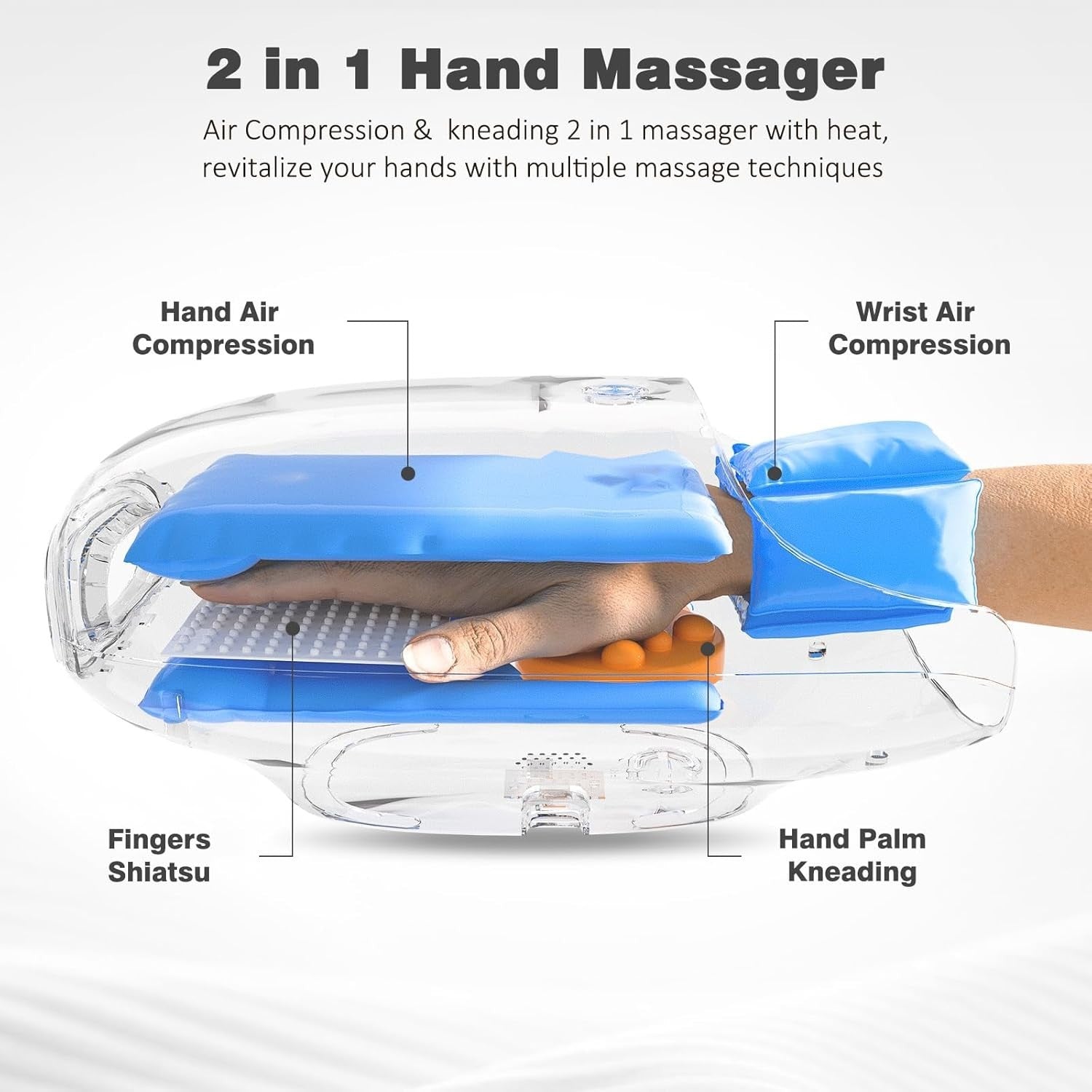 Hand Massager Electric Heat Compression Roller for Arthritis & Pain Relief
