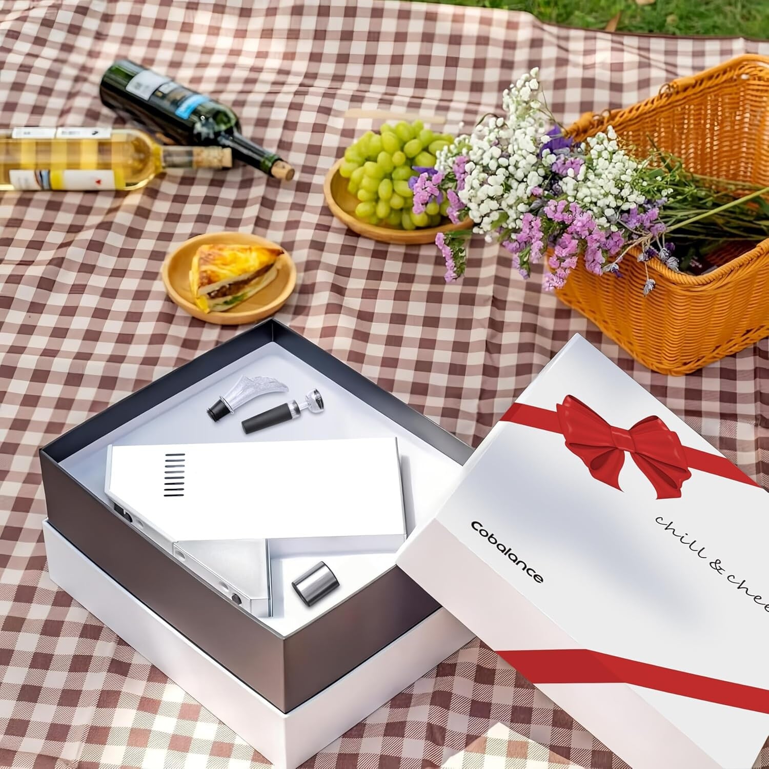 Electric Wine Chiller Single Bottle Silent Ice-Free Cooler 750ml Gift Set