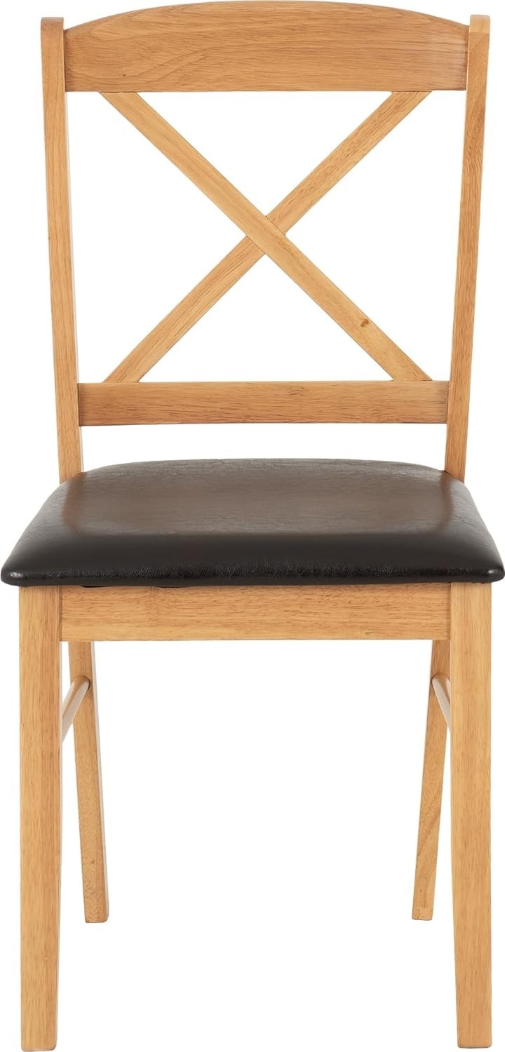 Compact Drop Leaf Dining Table & 2 Chairs Set Oak Finish Space Saving