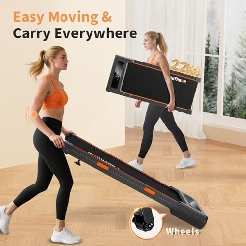 Compact Under Desk Walking Treadmill 12% Incline 320LBS Shock Absorbent