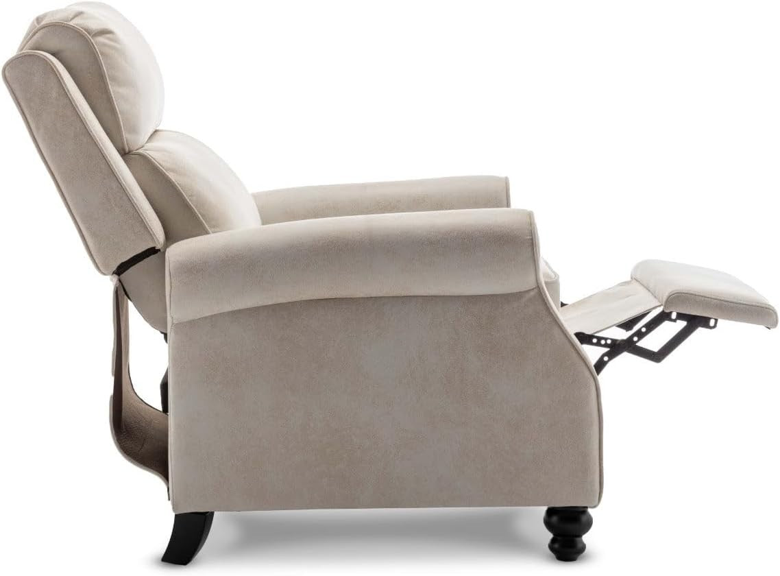 Cream Recliner Armchair Chair High Seat Faux Leather Elderly Support