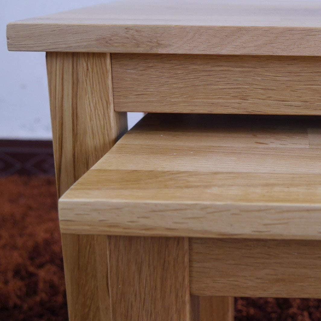 Natural Oak Wood Side Table Nightstand Bedside End Table Lacquered Finish