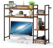 4-Tier Desktop Bookshelf Hutch | 95cm Desk Organizer Rack Over Monitor Storage