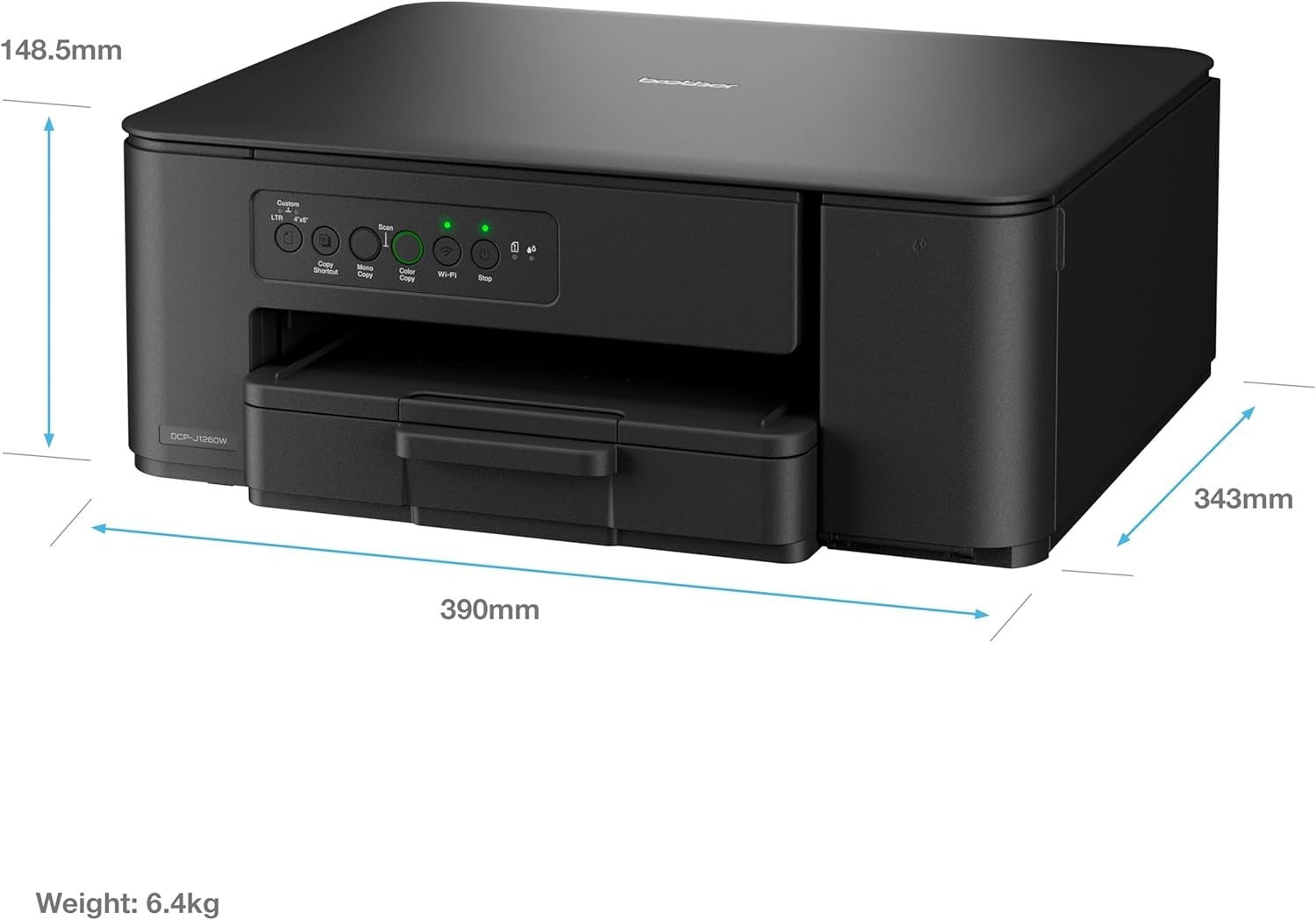 A4 Colour Wireless Inkjet Printer | 3-in-1 | 2-Sided Print | Black