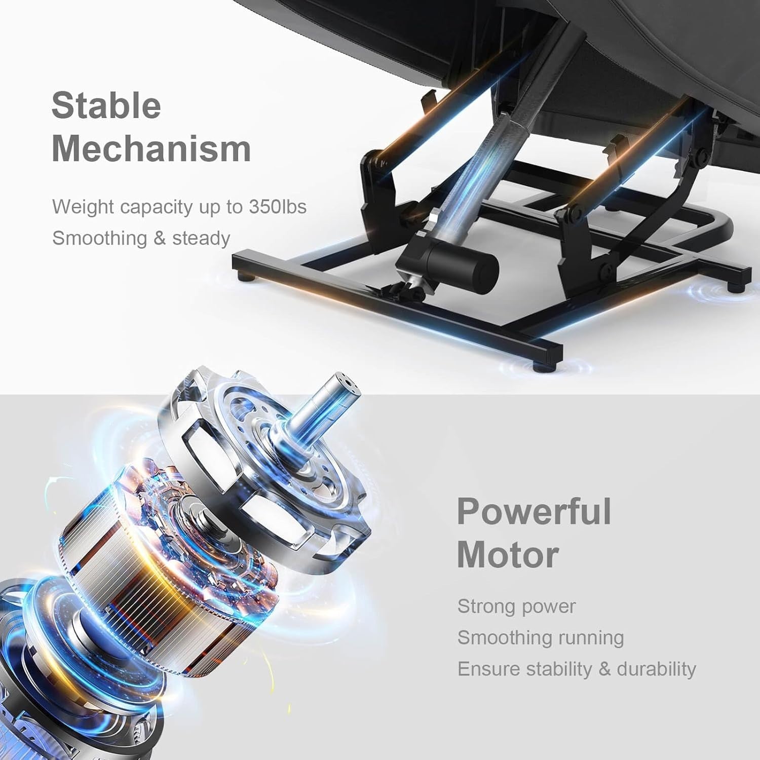 Power Lift Recliner Chair Massage Heat USB Type-C Cup Holders Faux Leather Grey