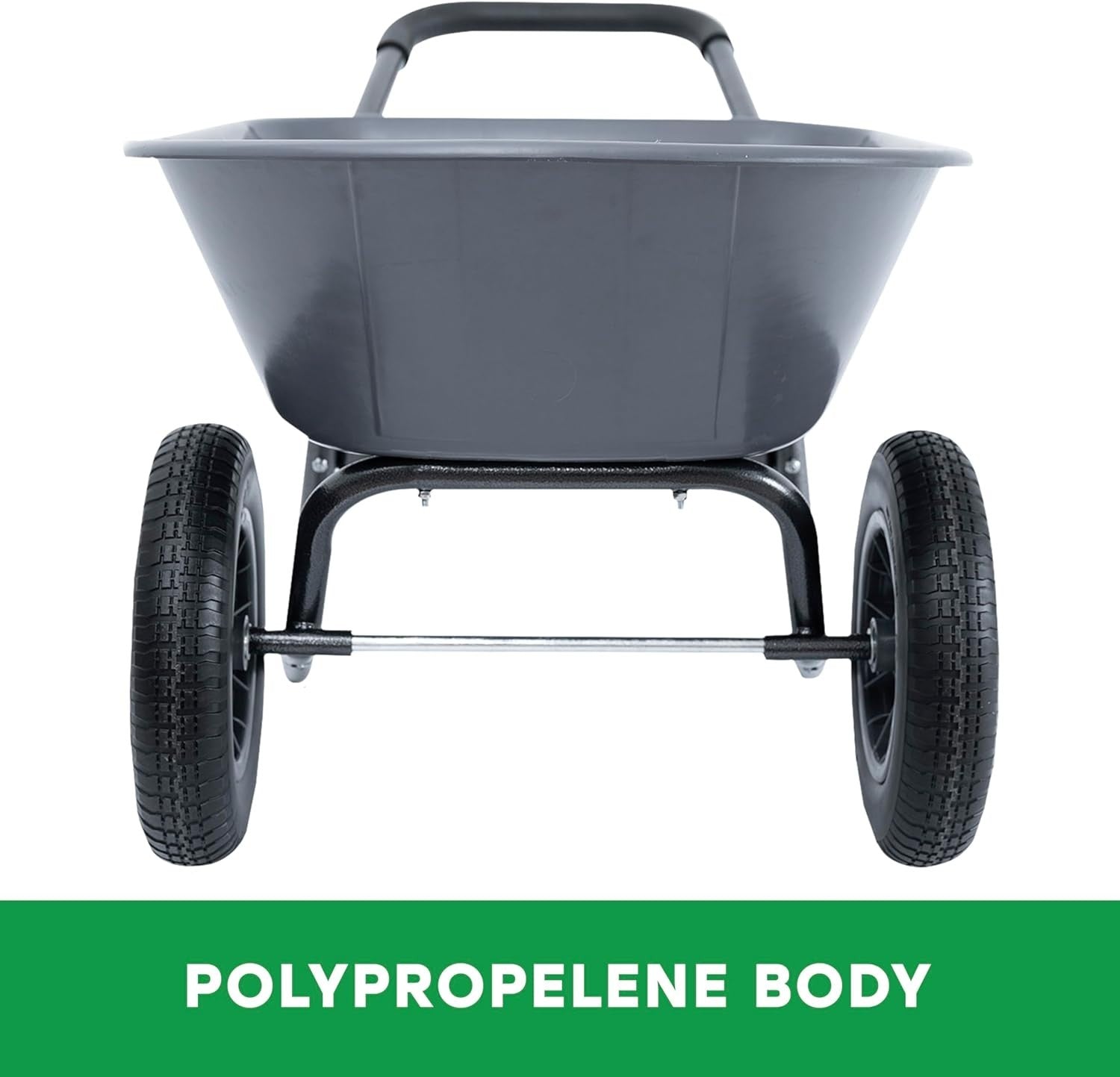 78L 2-Wheel Garden Wheelbarrow Grey – Puncture Proof Tyres Lightweight Poly Body