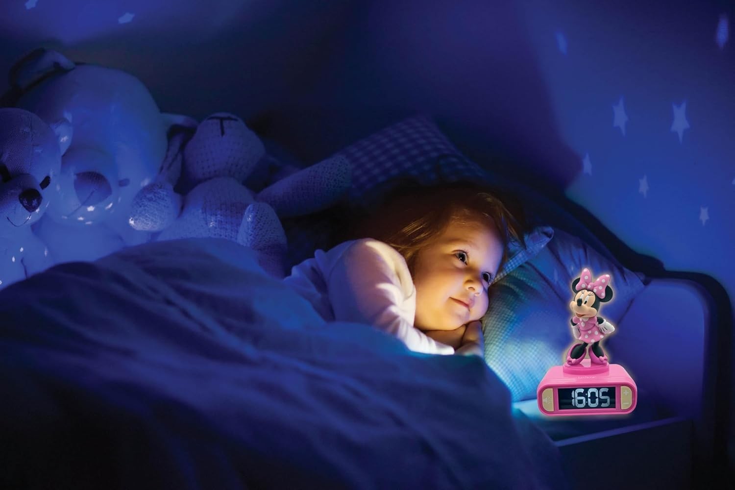 Kids Cartoon Alarm Clock Night Light LED Display Snooze Sounds Bedroom