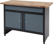120cm Garage Workbench 1 Drawer + Double Cupboard 300kg Load Solid Wood Top