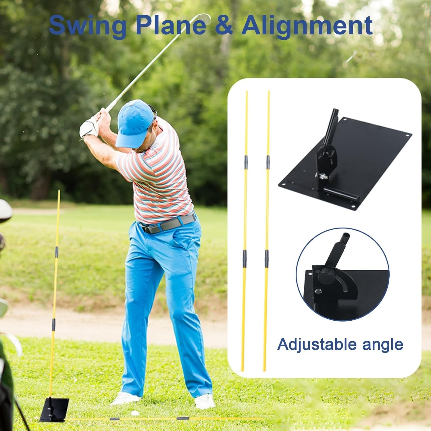 Adjustable Golf Alignment Stick Holder 2 Foldable Trainer