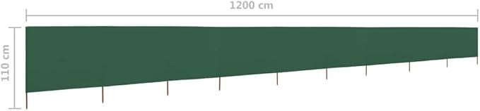 9-Panel Green Wind Screen 1200x80cm Outdoor Garden Camping Divider