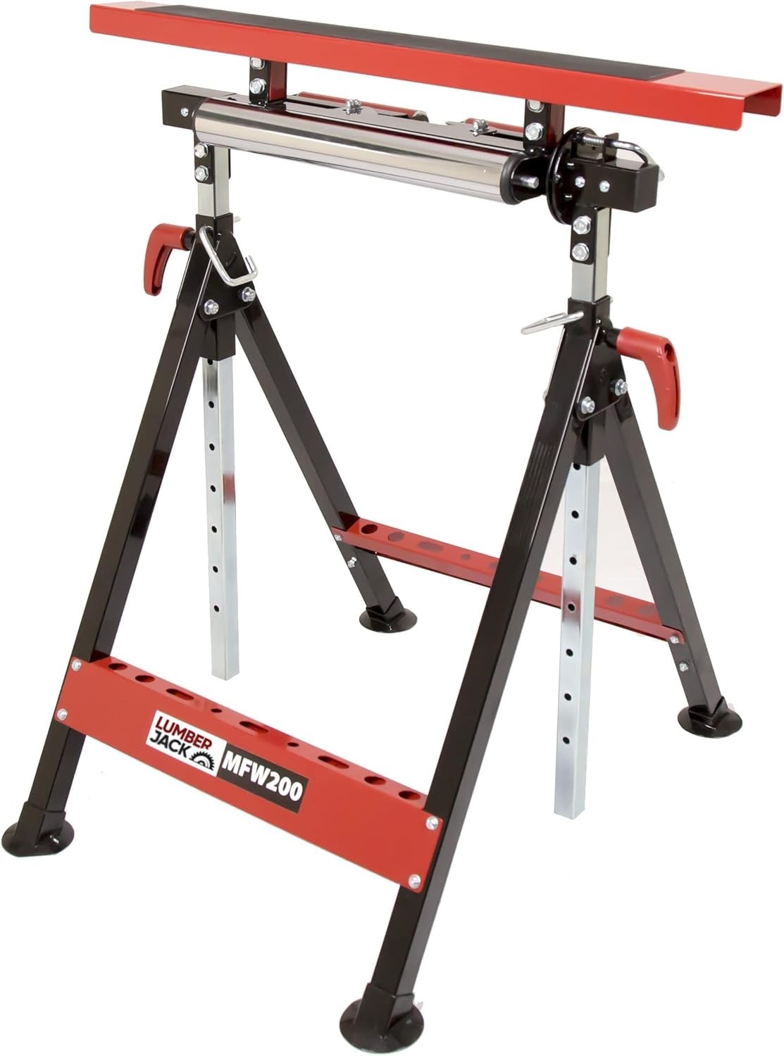 3-in-1 Adjustable Work Bench Trestle Roller V-Support 200kg Telescopic Stand