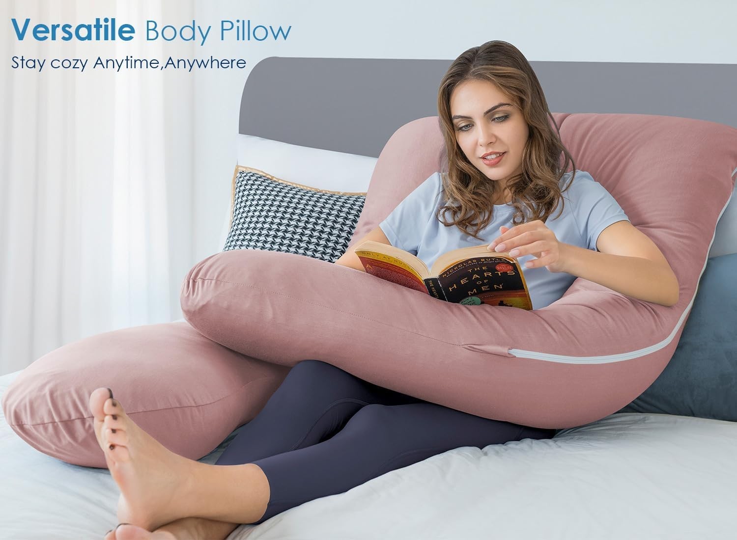 U Shaped Pregnancy Pillow Full Body Support Cooling Maternity Sleep Pillow