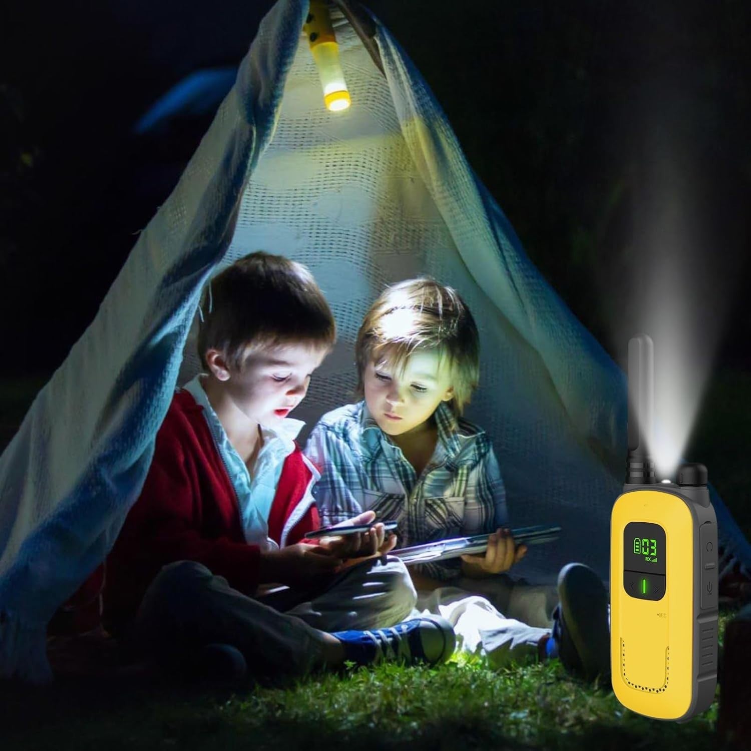 Rechargeable Walkie Talkies 2 Pack PMR446 16CH VOX Flashlight USB