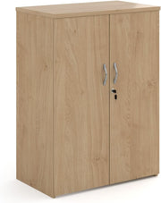 Kendal Oak Double Door Office Cupboard Lockable Storage Cabinet Shelves