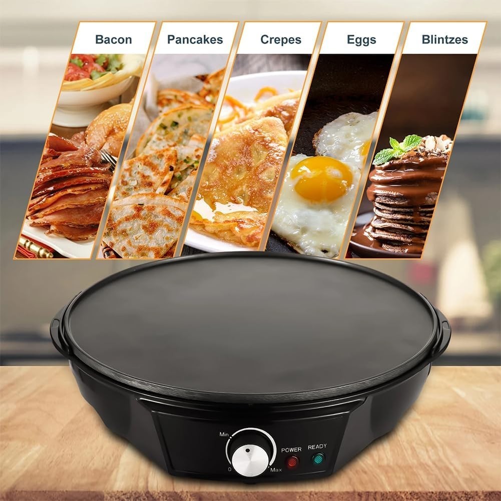 1200W Electric 11-Inch Non-Stick Crepe & Pancake Maker with Spreader
