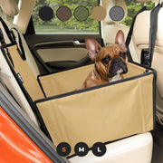 Waterproof Dog Booster Car Seat Rear Travel Bed Safety Belt Beige