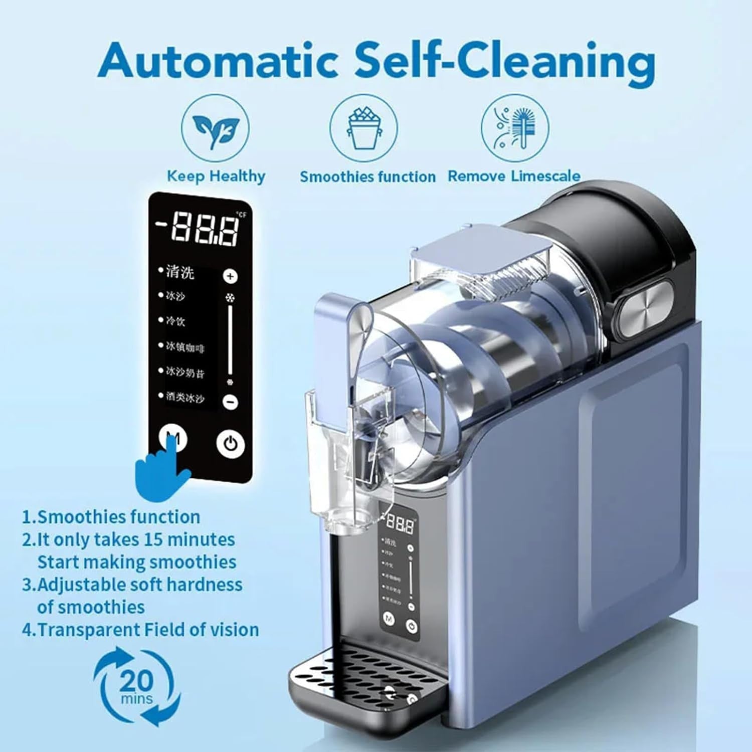 2L Slush Machine No Ice Self Cleaning Frozen Drink Maker 5 Presets