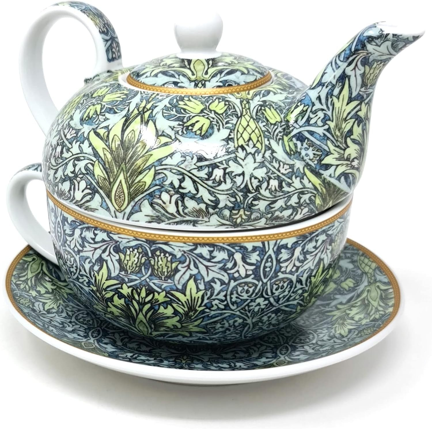 Tea for One Teapot Cup Saucer Set Snakehead Fine China Gift Box