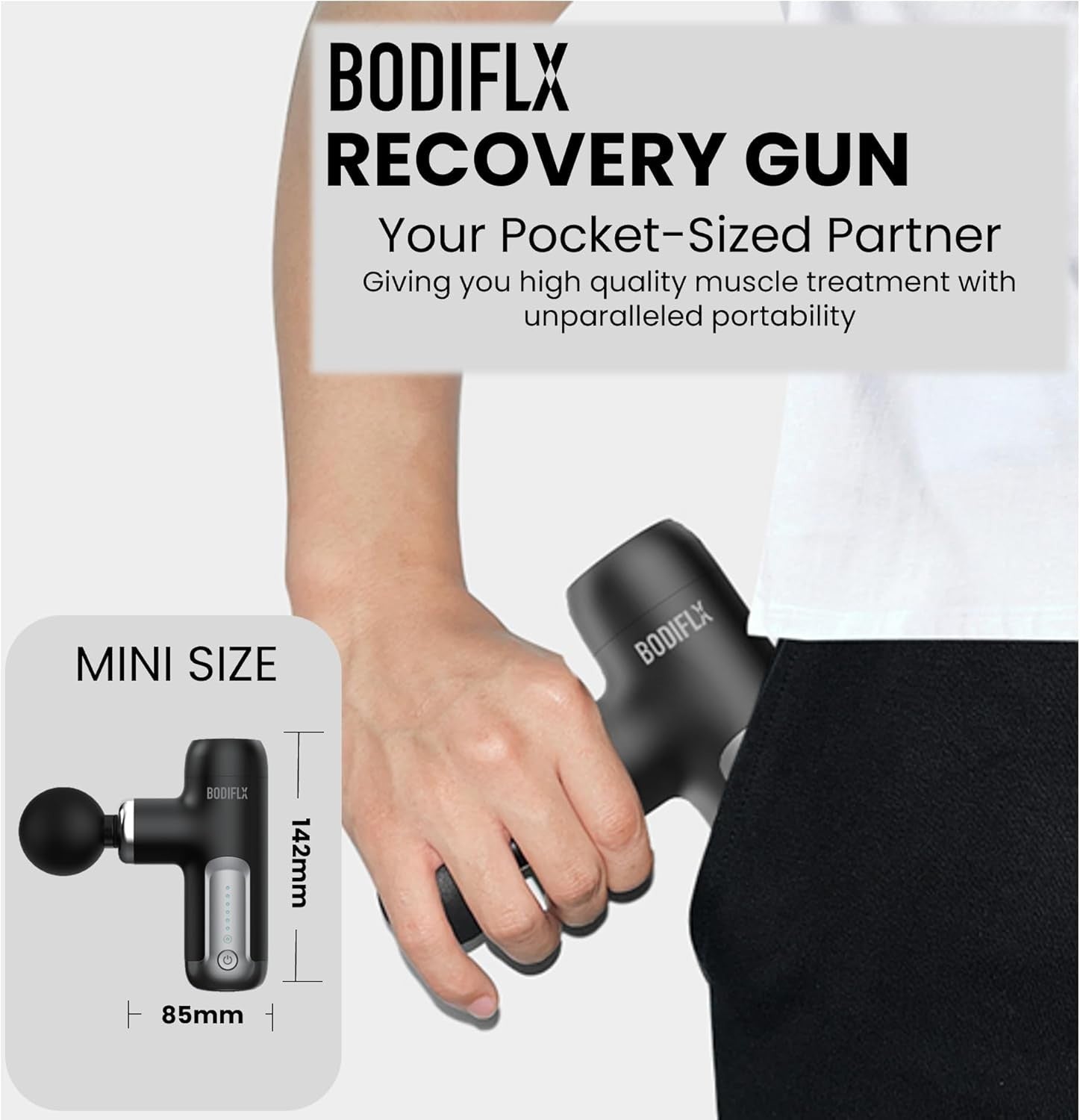 Quiet Mini Massage Gun Deep Tissue Muscle Relief 6 Speed Cordless 4 Heads