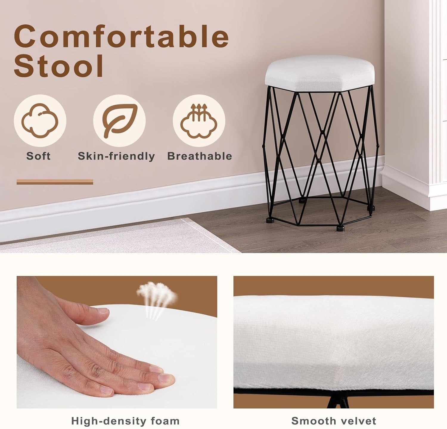 Dressing Table Stool Mirror Light Vanity Set White Makeup Desk Storage Drawers
