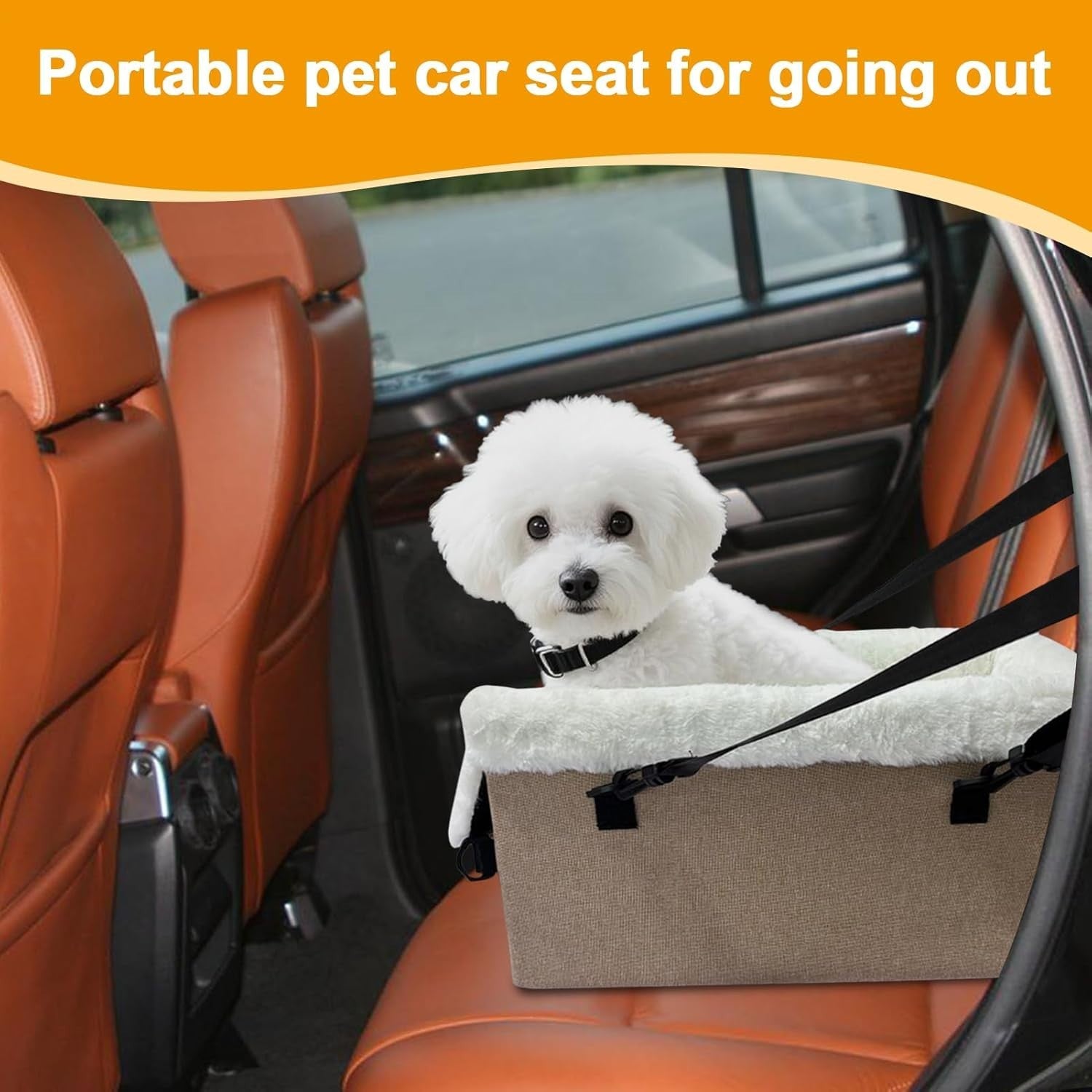 Dog Car Seat Console Booster Bed Safety Buckle Pet Carrier Cushion