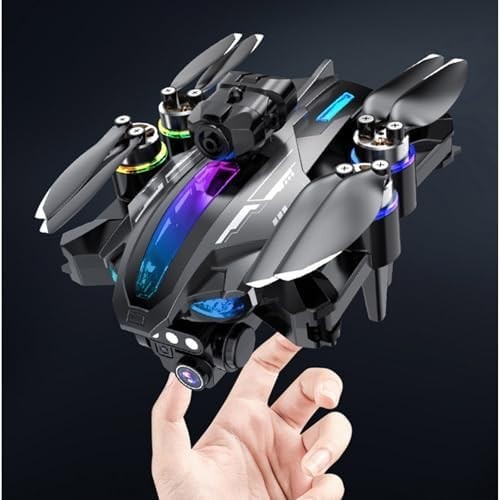 4K Foldable Drone Dual HD Cameras Obstacle Avoidance Brushless Motor Black