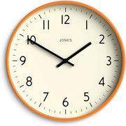30cm Orange Wall Clock Modern Silent Quartz Easy Read Numbers Home Office Decor