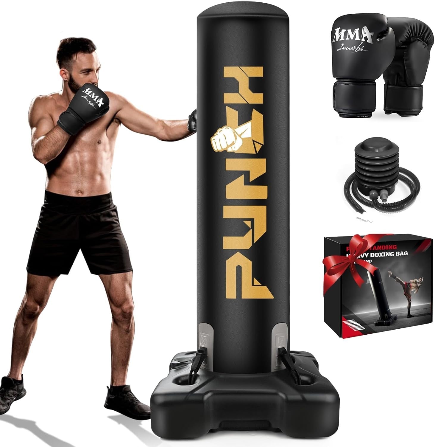175cm Free Standing Punch Bag Set Inflatable MMA Kickboxing Trainer