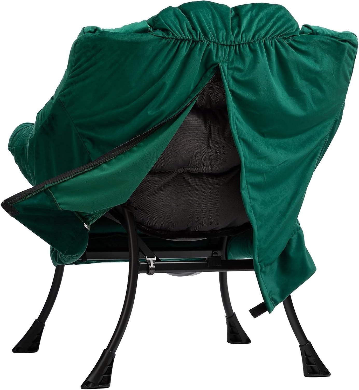 Green Velvet Accent Armchair Wingback Comfy Lounge Chair Bedroom Reading