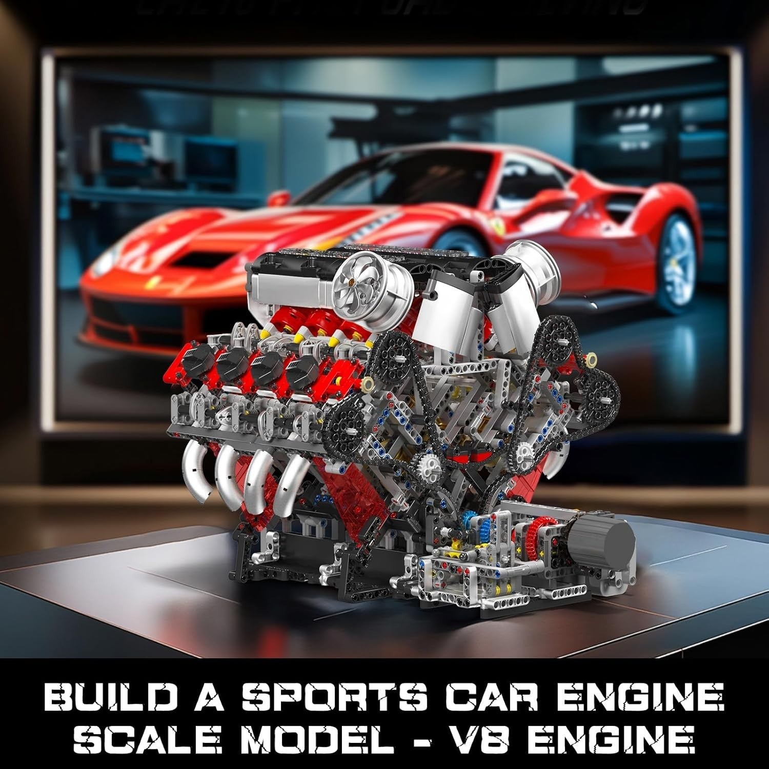 Working V8 Engine Model Kit 2718pcs STEM Turbo Motor Toy for Adults DIY