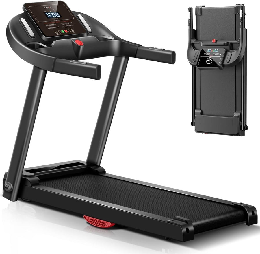 Folding Home Treadmill 3HP Quiet Brushless Heart Rate Monitor 14KM/H