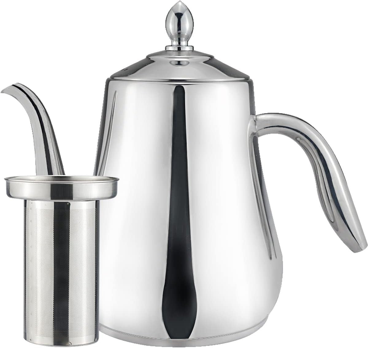 1.55L Stainless Steel Teapot with Infuser Loose Leaf Tea Coffee Server