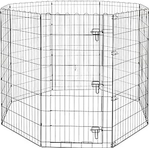 Heavy Duty Dog Playpen with Door 122cm High Metal Fence Indoor Outdoor Pet Pen