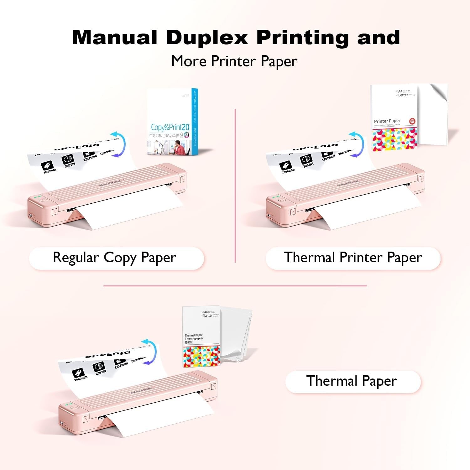 P831 Portable Bluetooth Thermal Transfer Printer – 300 DPI Mobile for Phone