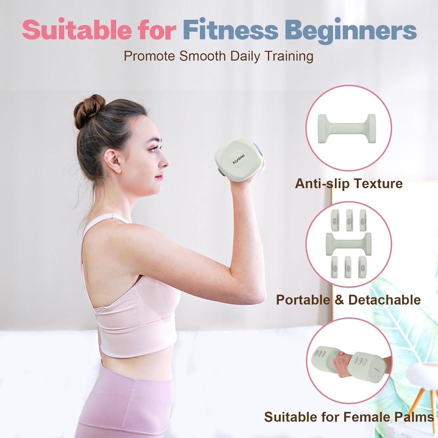 4-in-1 Adjustable Hand Weights 2–5LB Fast Button Non-Slip Dumbbell Set